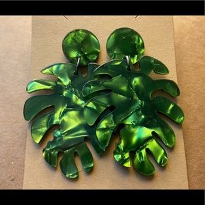 Tropical leaf earrings